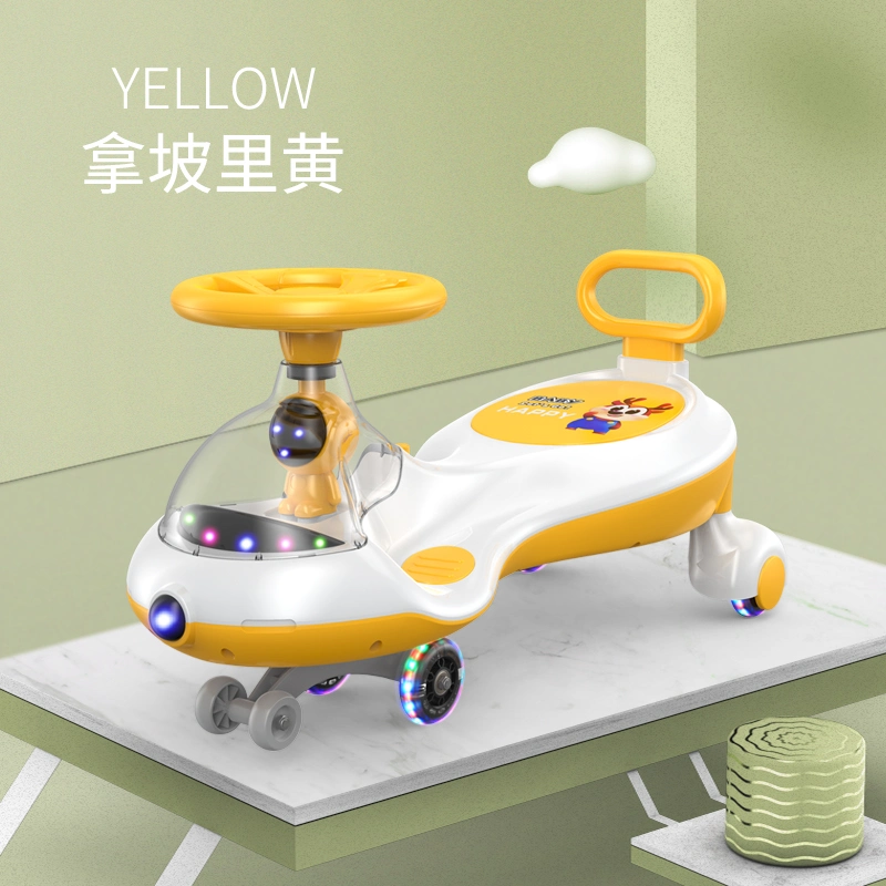 High Quality Baby Swing Cars PU Wheel Retro Children&prime;s Scooter 1-4years Old Baby Twist Car Kids Swing Car with Music and Light