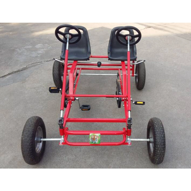 Popular Entertainment Outdoor Racer Pedal Go Kart with Adjustable Seat, Rubber Wheels, Brake