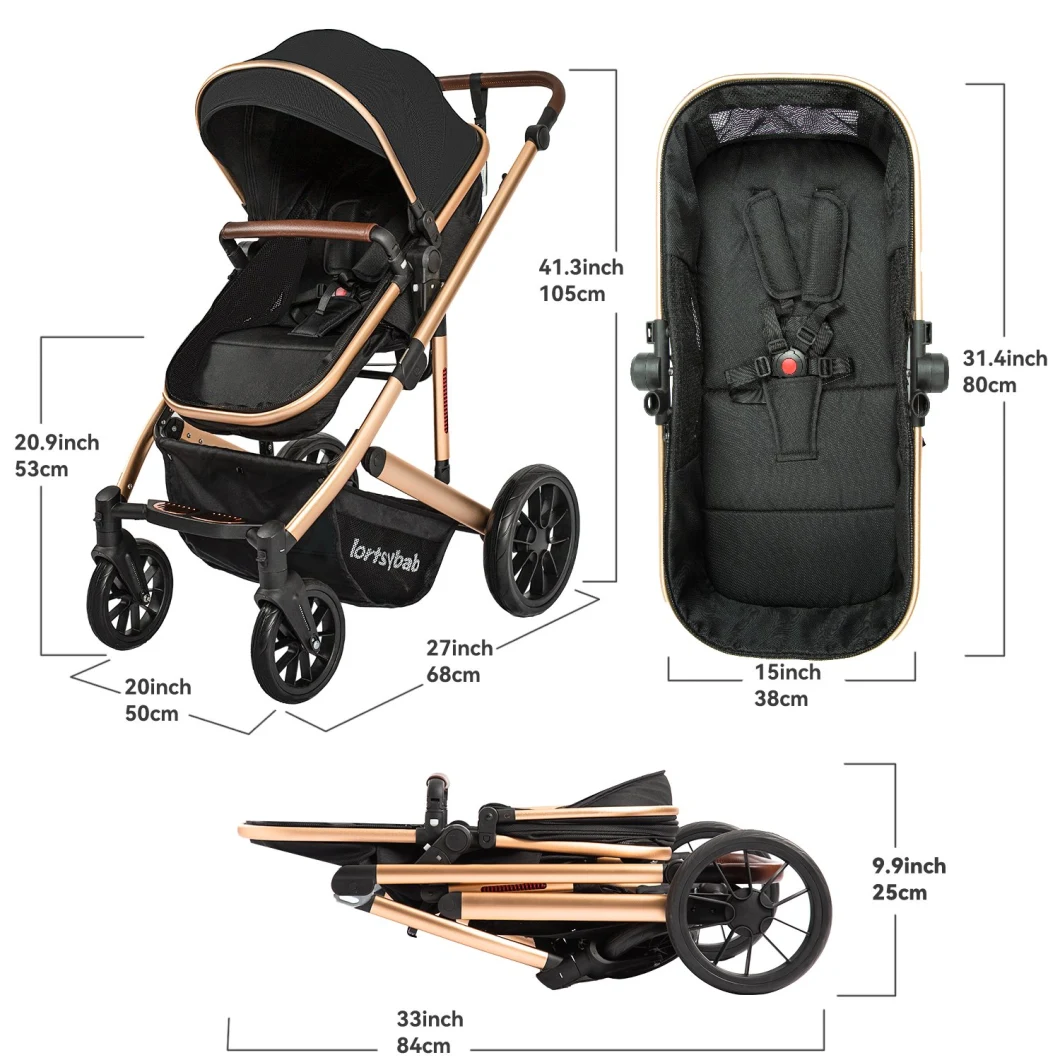 Newborn Infant Toddler Baby Stroller with Reversible Seat