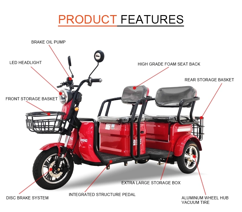EEC Electric Tricycle for Passengers Manufactured by Jinpeng Group