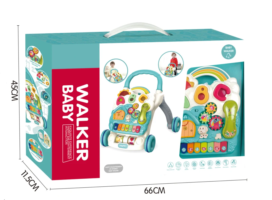 Hot Selling Children&prime; S Hand-Pushed Baby Walker Multi-Functional Walker Toys Music Educational Toys for Children&prime;s Toys