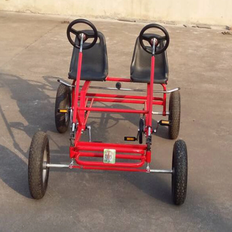 Popular Entertainment Outdoor Racer Pedal Go Kart with Adjustable Seat, Rubber Wheels, Brake