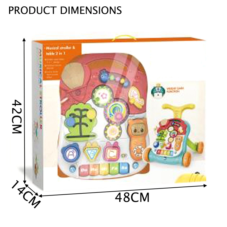 Multi Function Baby Walker Two Modes Baby Musical Stroller Early Educational Baby&prime; S Partner Push Walker Toy 5 in 1