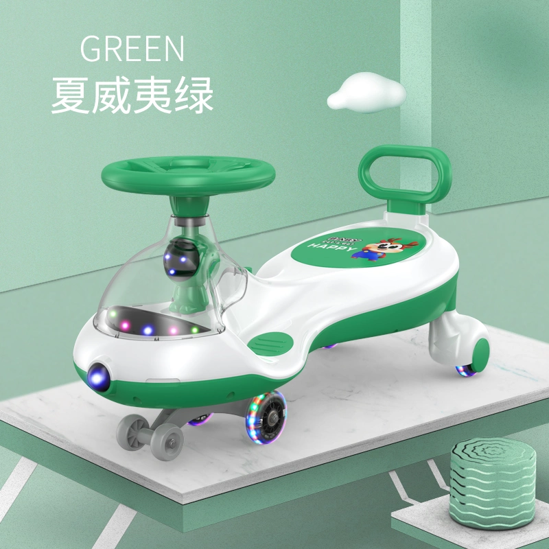 High Quality Baby Swing Cars PU Wheel Retro Children&prime;s Scooter 1-4years Old Baby Twist Car Kids Swing Car with Music and Light