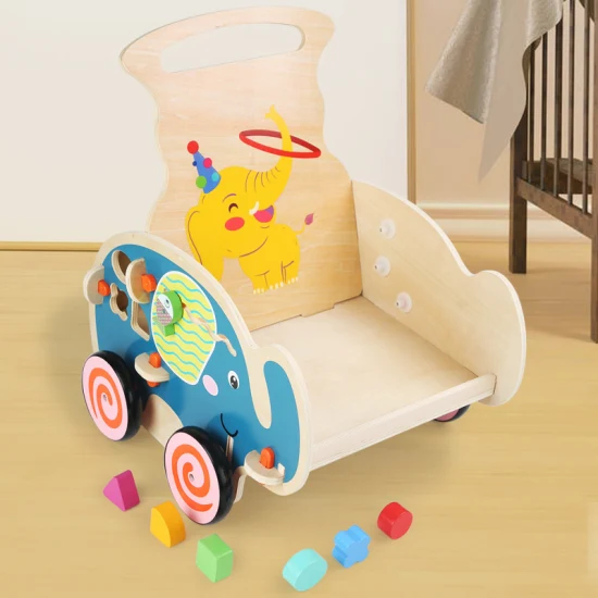 Wooden Baby Push Walker Toy Multifunction Learning Activity Children Toddler Toys