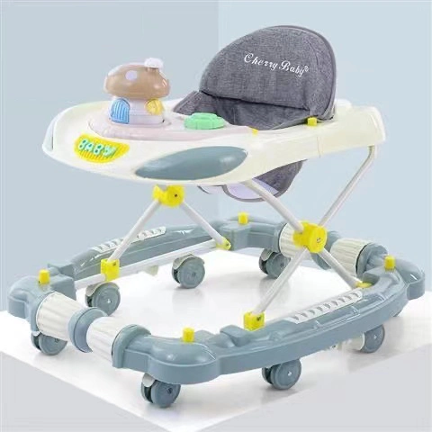 Hot Sale Baby Walker with Pusher and Music 8 Wheels Plastic 360 Degree Rotating Baby Walker Baby Walker with Music and Light