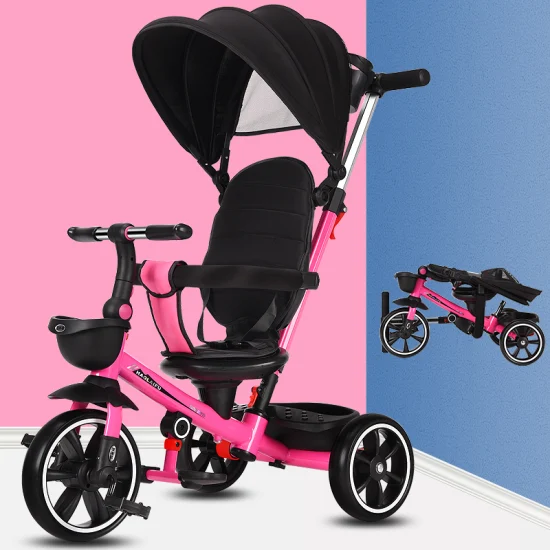 Baby Care 4 in 1 Kid Stroller Trike Ride on Cheap Baby Stroller Tricycle