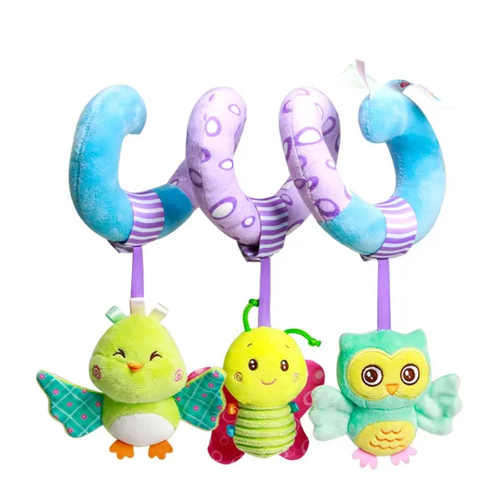 Educational Toy for Newborn Hanging Spiral Rattle Stroller Cute Animals Crib Mobile Bed Baby Play 0-12 Months Children